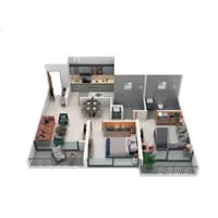 2 BHK Floor Plan